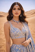 Blue Neelika Lehenga Set by Kathaa, featuring intricate embroidery and traditional design for wedding and festive occasions.