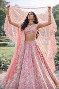 Ensemble Lehenga Anvaya – Lehenga Rose de Créateur pour Mariage et Fiançailles | Kathaa