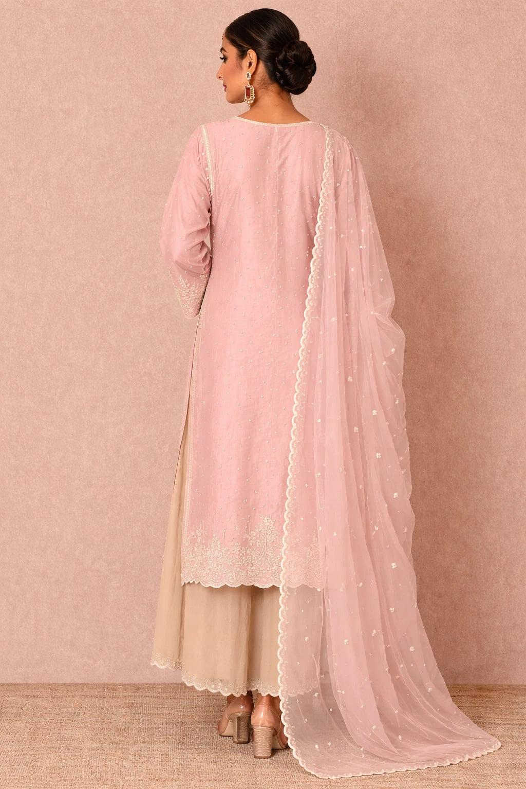 Avika Kurta Set – Designer Blush Pink Ethnic Kurta Set with Dupatta | Kathaa