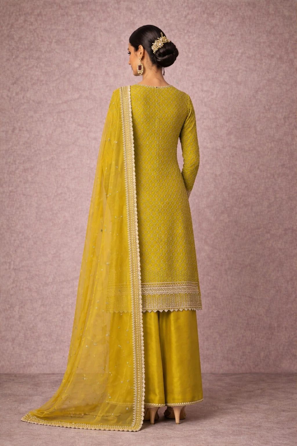 Kanika Kurta Set – Designer Mustard Yellow Festive Kurta Set with Dupatta | Kathaa