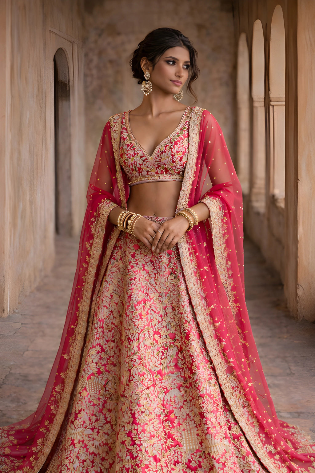 Elegant Vaidehi Lehenga Set by Kathaa, featuring intricate embroidery and vibrant fabric, perfect for weddings and festive occasions.