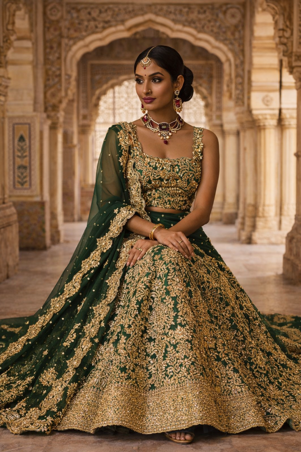 Rajnandini Lehenga by Kathaa, a royal designer wedding lehenga with intricate embroidery and luxurious fabric in vibrant colors.