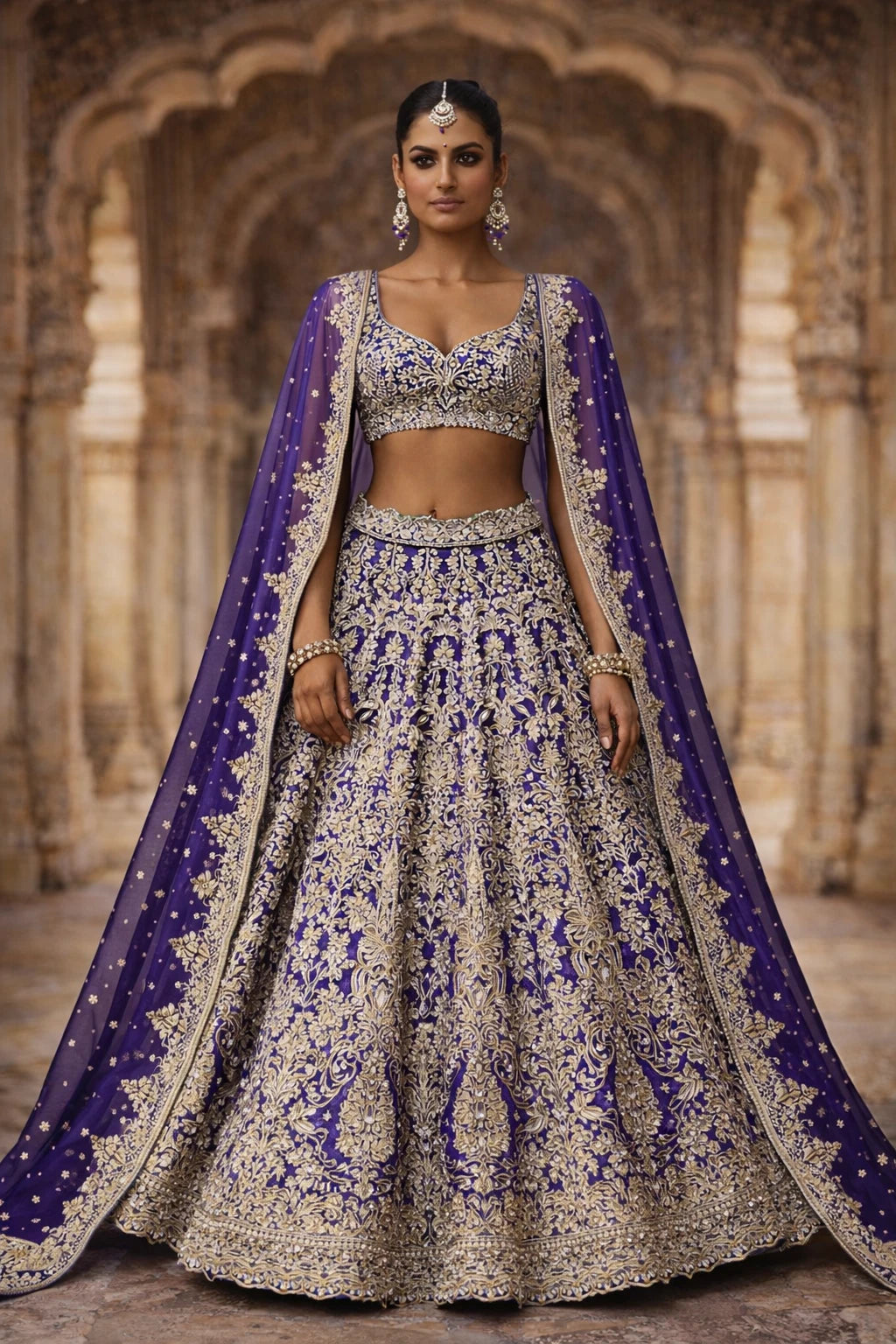 Elegant Mrinalini Lehenga Set by Kathaa, featuring intricate embroidery and vibrant colors for wedding and festive occasions.