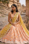 Elegant Rochika lehenga set by Kathaa featuring intricate embroidery, vibrant colors, and traditional design for weddings and festivities.