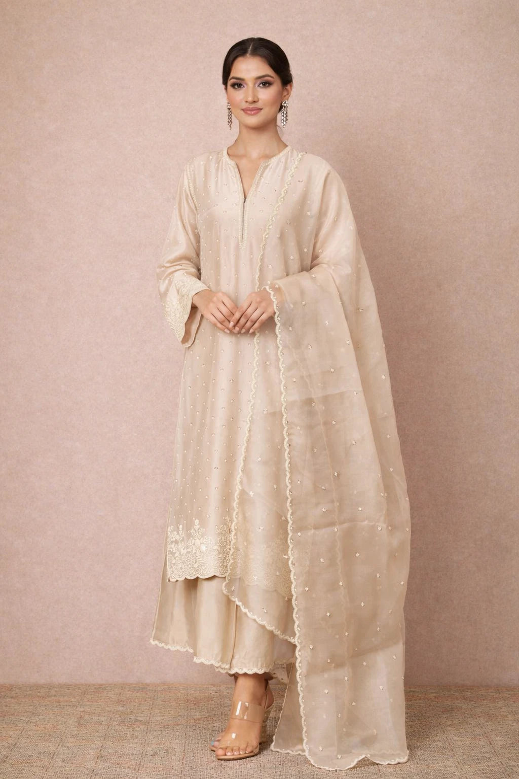Elegant Viraasat Kurta Set by Kathaa, featuring traditional ethnic design in vibrant fabric, perfect for festive occasions.