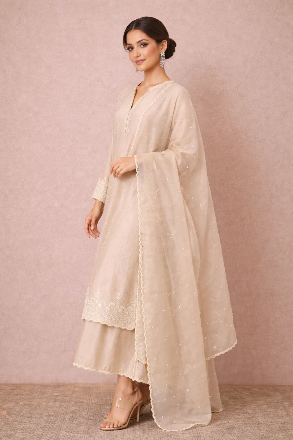 Elegant Viraasat Kurta Set by Kathaa featuring traditional ethnic design, perfect for festive and traditional occasions.