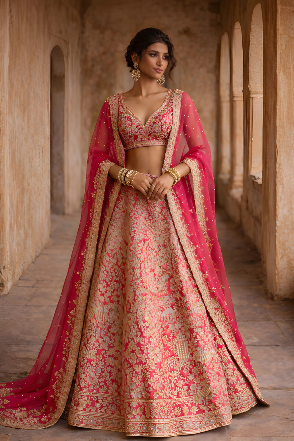 Elegant Vaidehi Lehenga Set by Kathaa featuring intricate embroidery, vibrant colors, and traditional ethnic design for weddings and festivals.