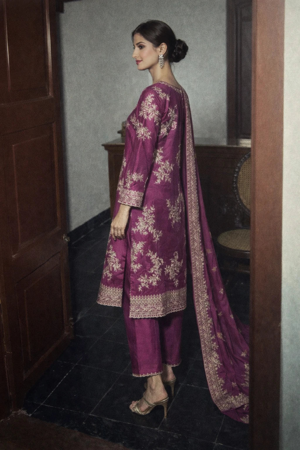 Anvika Kurta Set – Designer Magenta Festive Kurta Set with Dupatta | Kathaa